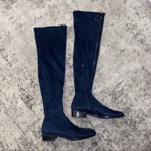 ZARA Navy Over The Knee Boots